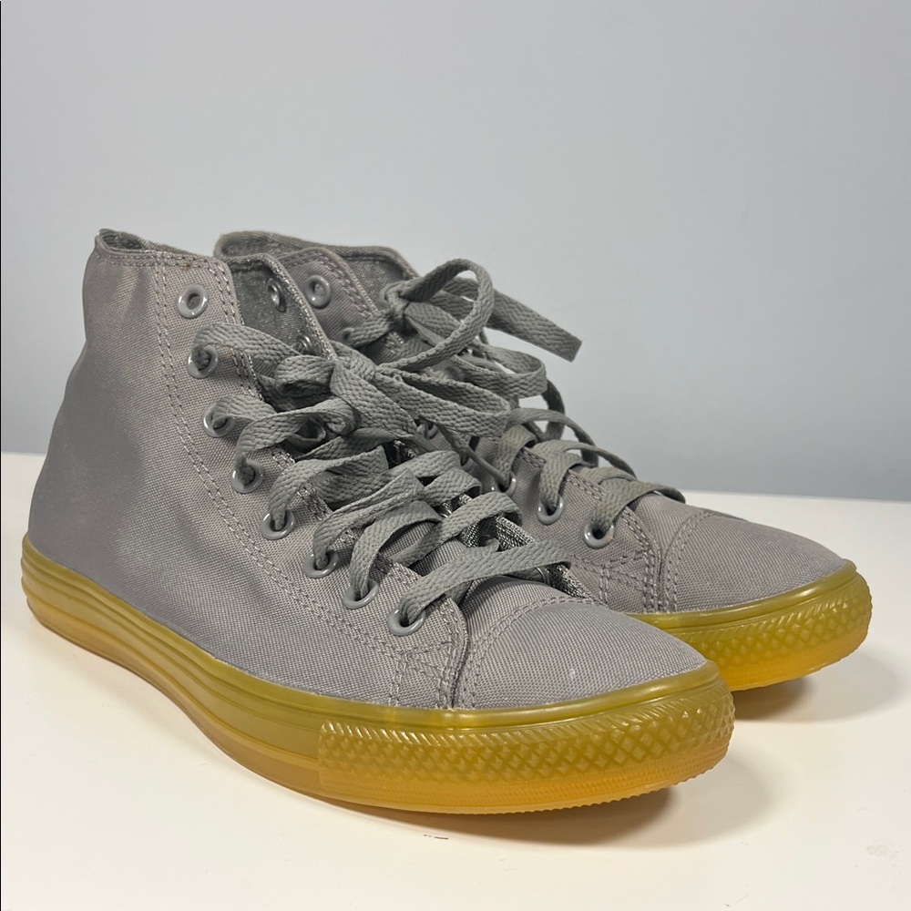 Converse Unisex Gray & Yellow High-Tops Sneakers Men's Size 9 Women's Size 11‎